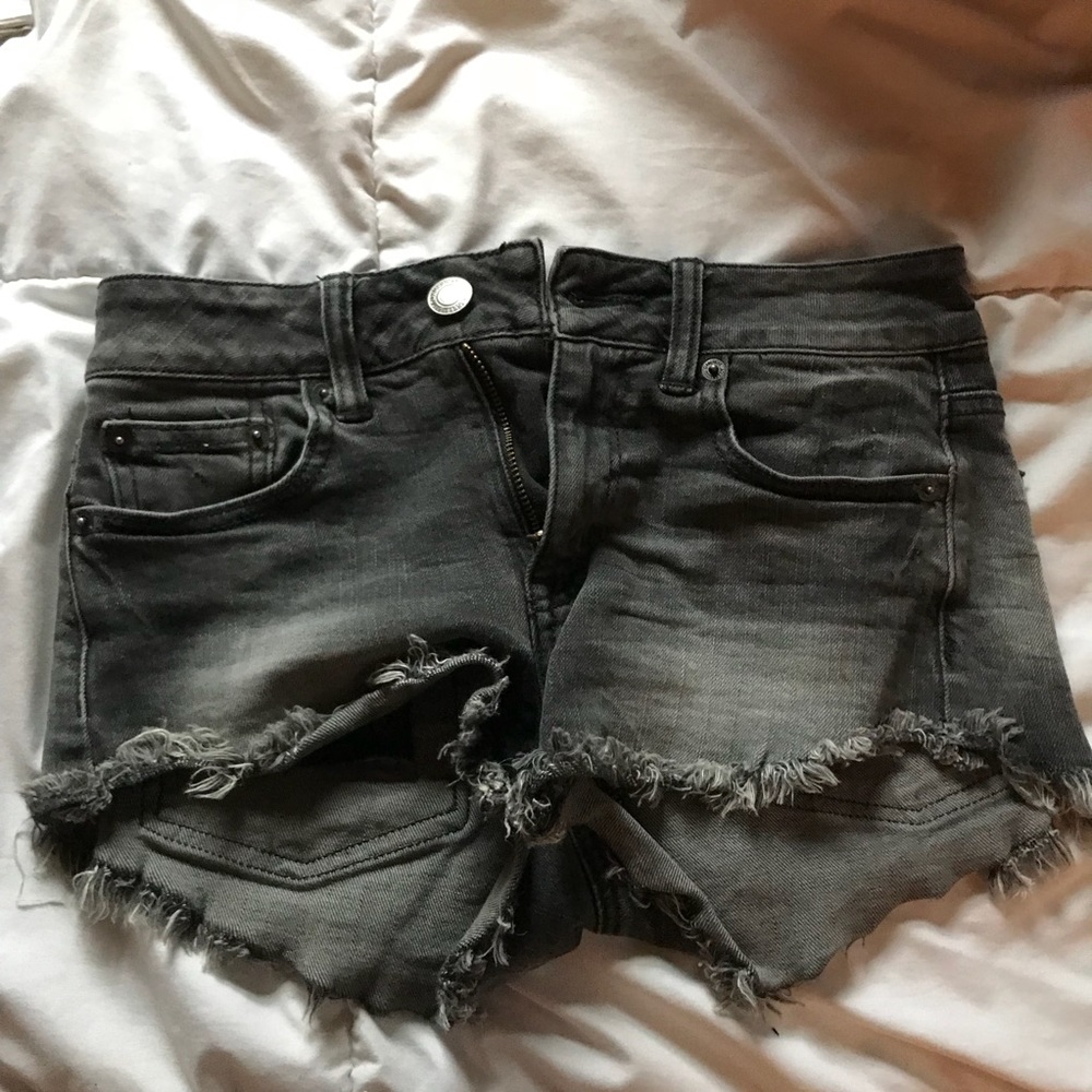 american eagle high waisted denim shorts